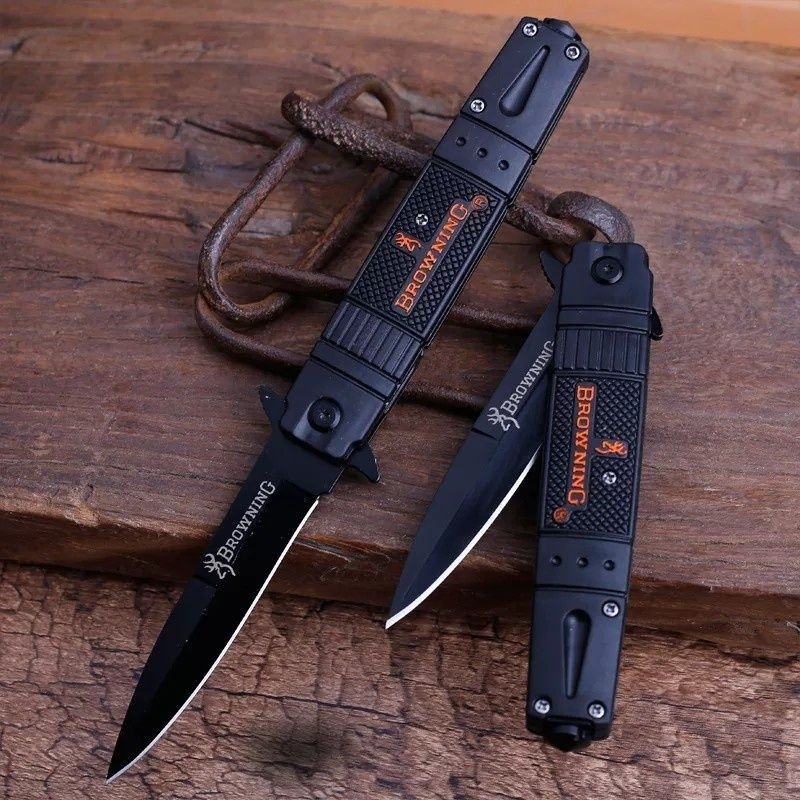 PISAU LIPAT SURVIVAL KIT BLADE PISAU GUNUNG pisau lipat outdoor Pisau Lipat Berburu Survival Tactical Knife 22cm - BROWNING