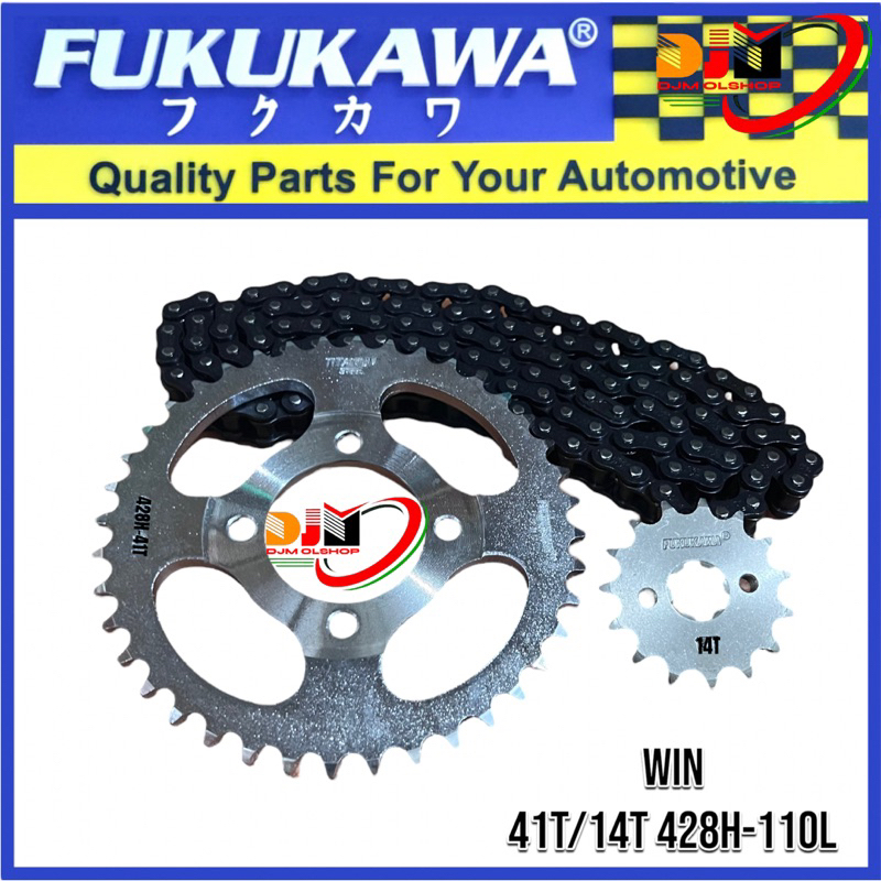 Gear Set Gir Paket Fukukawa WIN Rantai 428H-110L-41T-14T