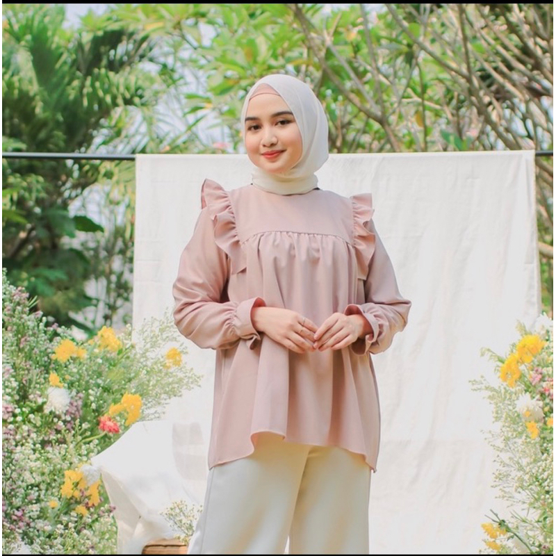 Valica Blouse Korea Lengan Panjang Oversized Top Cotton Combed