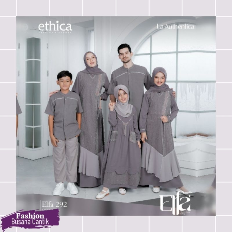 Ethica Fashion Elfa 292 Shark Grey Busana Muslim Sarimbit Keluarga Gamis Dewasa Kagumi 292 / Gamis A