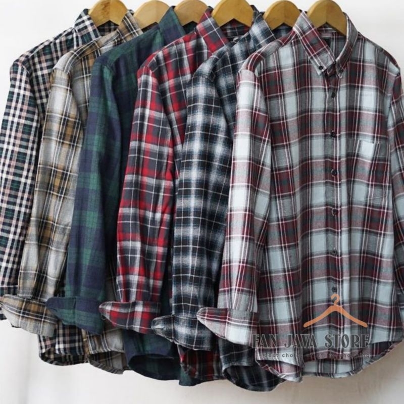 KEMEJA PANJANG PRIA FLANEL SLIM FIT PREMIUM ORIGINAL RIVILLA  KUALITAS DISTRO