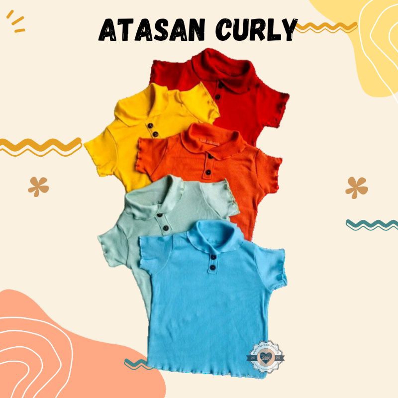 Baju Atasan Anak Perempuan Curly Ruffle Knit Tee Rib 1-5 Tahun