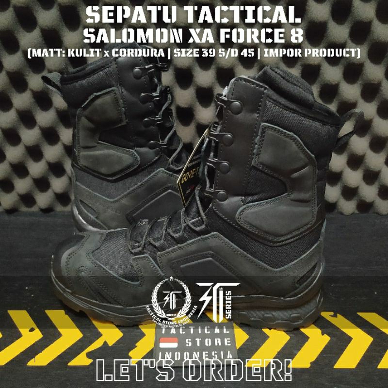 Sepatu PDL Tactical Salomon Made in China 8 Inch Hitam