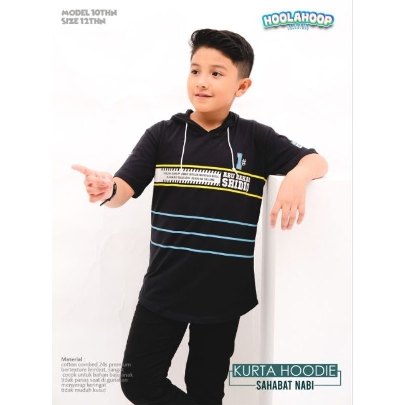 Baju Kaos Hoodie Muslim Anak Seri Sahabat Nabi( 8-14th)