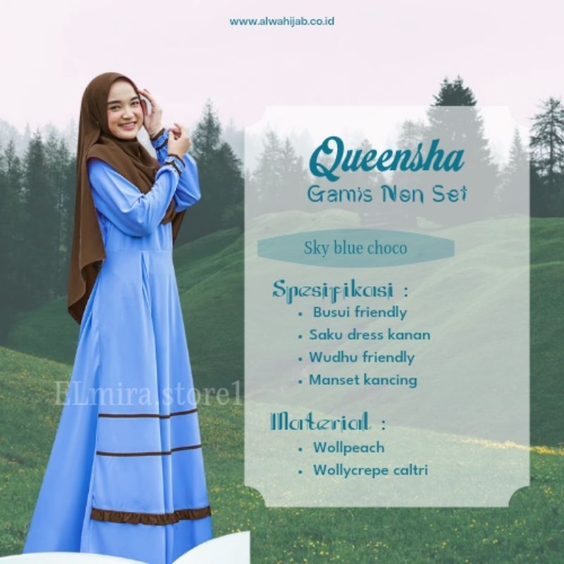 GAMIS QUEENSHA NON SET KHIMAR  || ALWA HIJAB