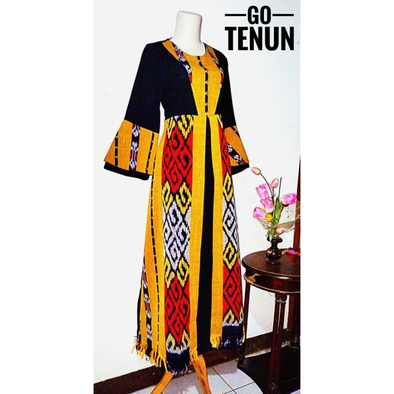 Gamis Tenun Kombinasi