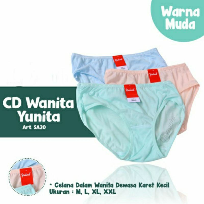 Celana Dalam Wanita Yutind SA20 Polos Size XXL, XL, L, M CD Lembut CD Wanita Dewasa CD Yutind