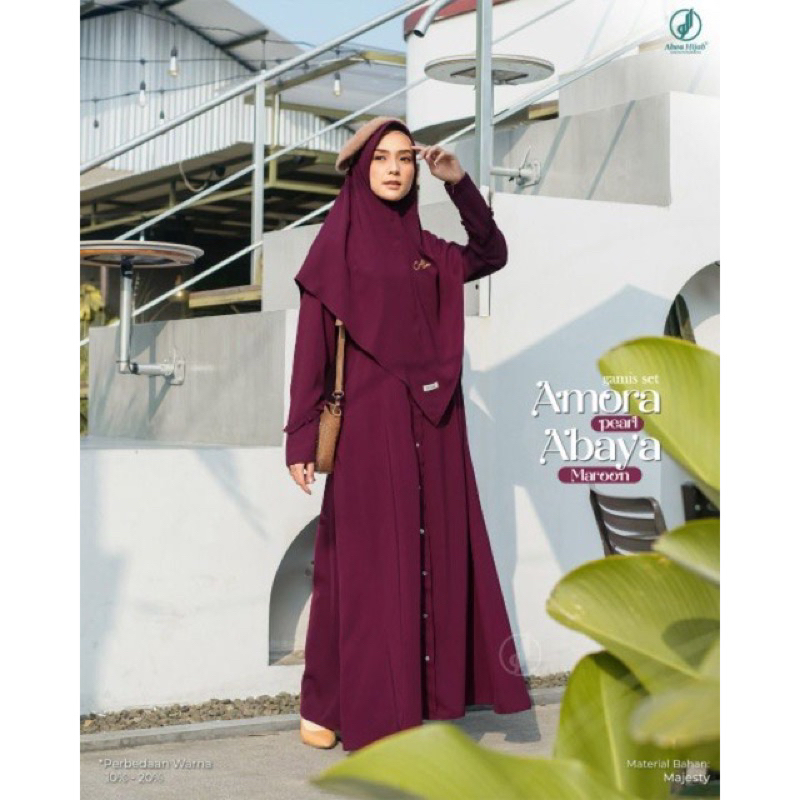 AMORA PEARL ABAYA BY ALWA HIJAB ORI Gamis Set Syari Fashion Muslim