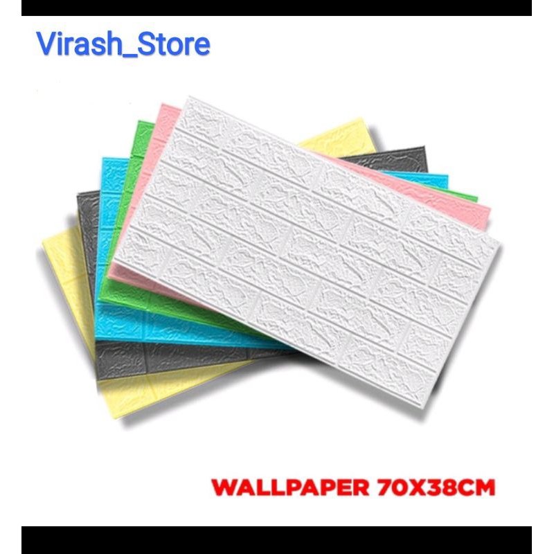 Wallpaper 3D Modern Foam Batu Bata Putih