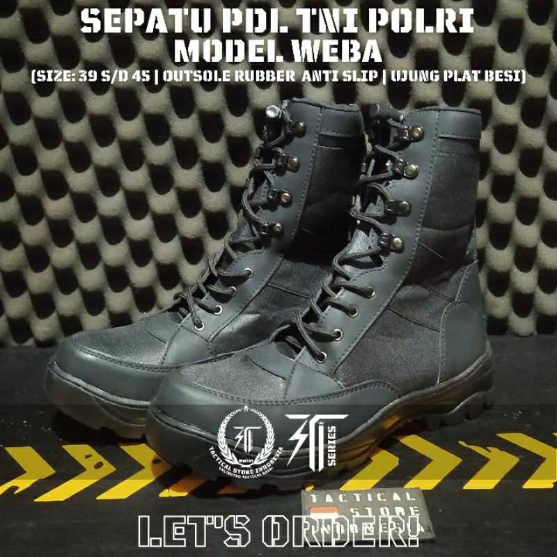 GRADE A Sepatu PDL Model Weba  / Sepatu PDL TNI POLRI Model Weba