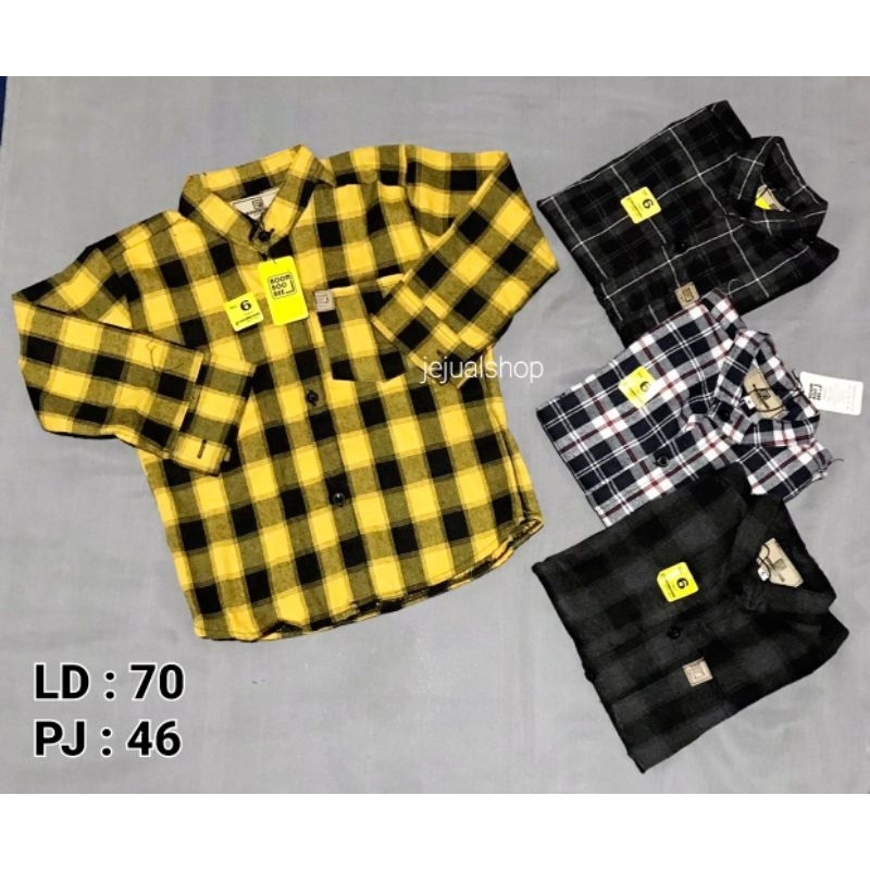 KEMEJA FLANEL ANAK BOOMBOOBEE SZ 6/KEMEJA LENGAN PANJANG/KEMEJA ANAK KERASANGHAI/KEMEJA FLANEL MURAH