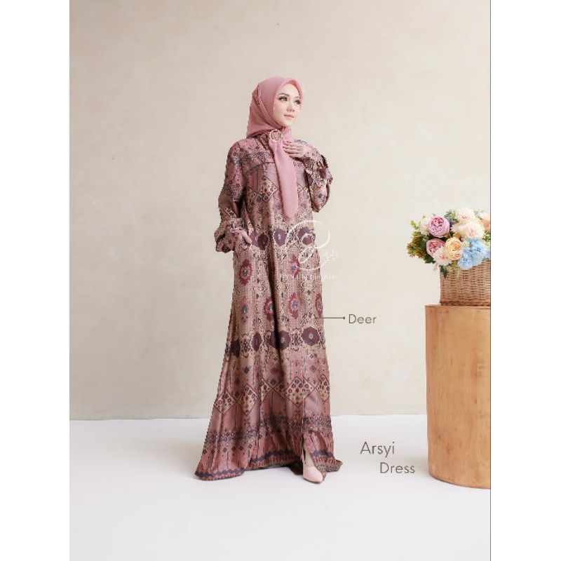 DYN - Arsyi Dress / Family Set / Couple Set / Baju Keluarga / Baju Lebaran / Baju Gamis by DYN Cloth