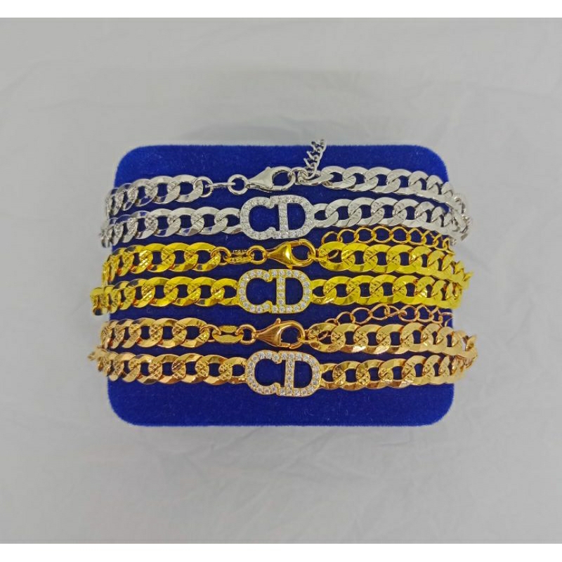 gelang tangan rantai sisik naga (C**D) mp/perak asli silver 925 lapis emas/perhiasan fashion wanita terbaru