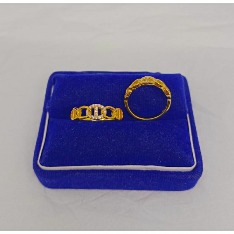 cincin model carti*r mata putih/perak asli silver 925 lapis emas/perhiasan fashion wanita terbaru