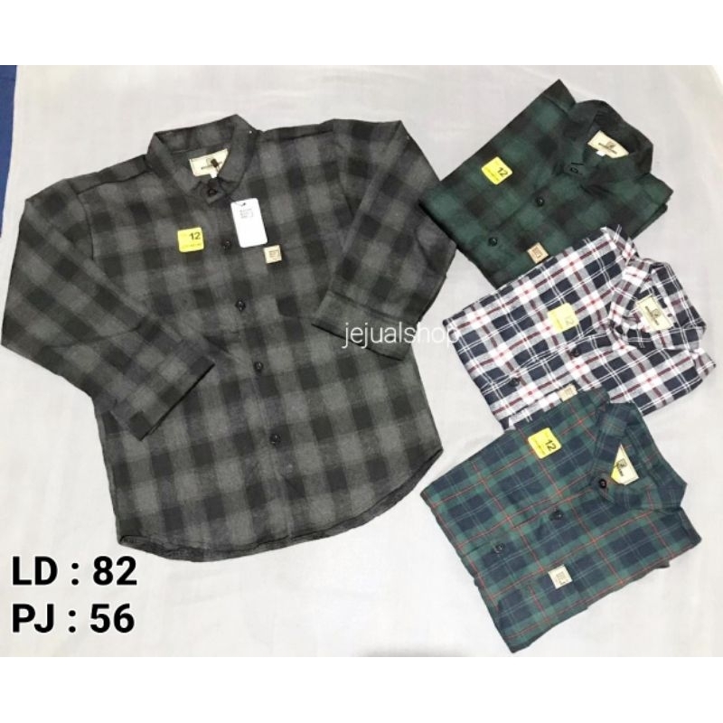 KEMEJA FLANEL ANAK BOOMBOOBEE SZ 12/KEMEJA LENGAN PANJANG/KEMEJA ANAK KERASANGHAI/KEMEJA FLANEL MURA