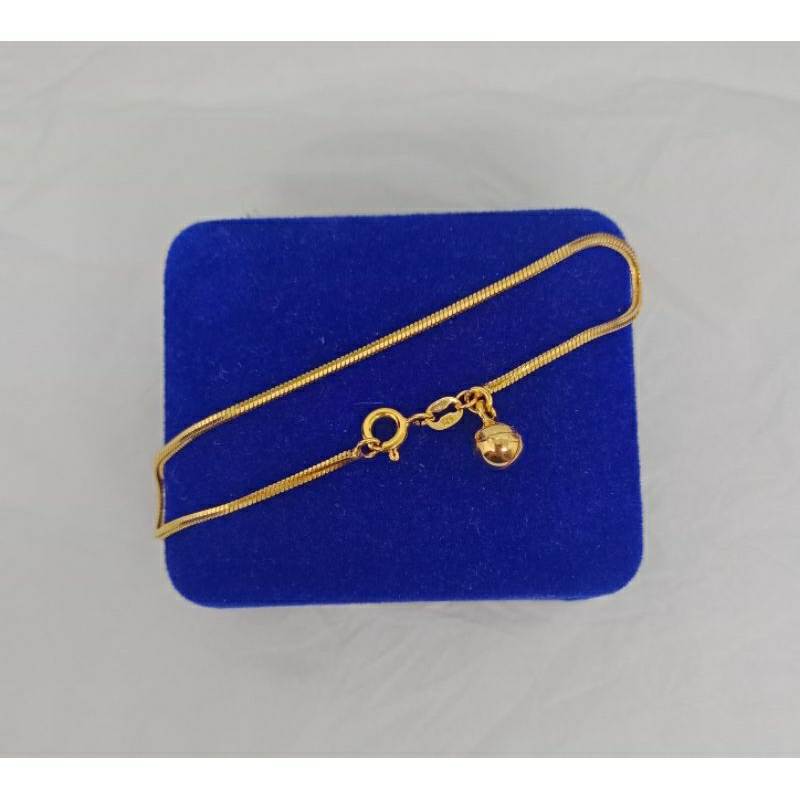 gelang tangan rantai kasandra flexi+1bel/perak asli silver 925 lapis emas/perhiasan fashion wanita terbaru