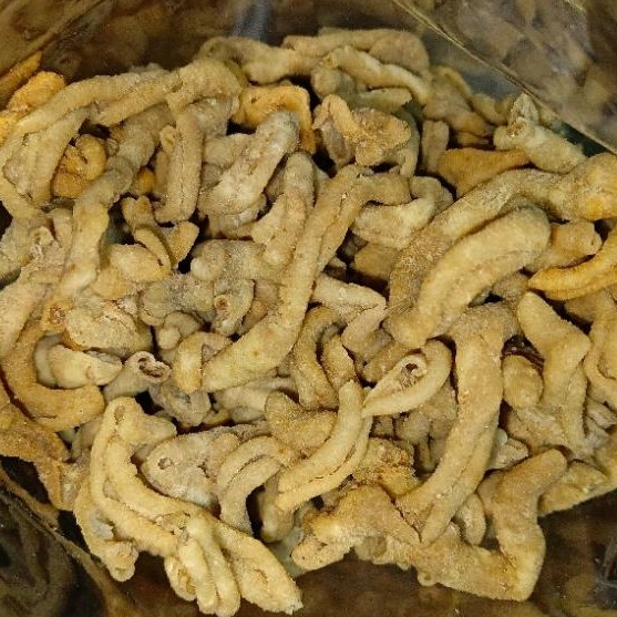 

Kripik Usus ORI isi ±100gram - Cemilan Asin Leora Bites