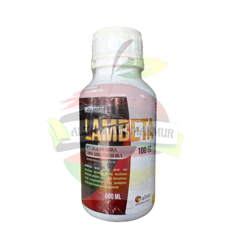 Insektisida Pembasmi Hama LAMBETA 100 EC isi 500 ML Bahan Aktif BETA SIFLUTRIN 50g/liter dan LAMDA S