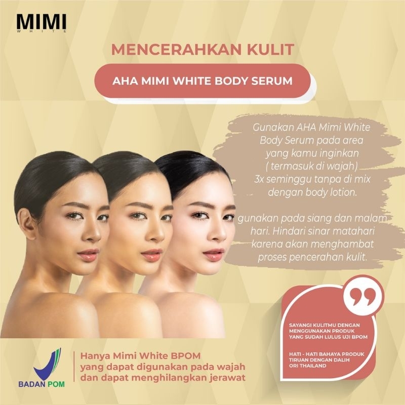 MIMI WHITE AHA | Body Serum - Body Soap - Body Lotion