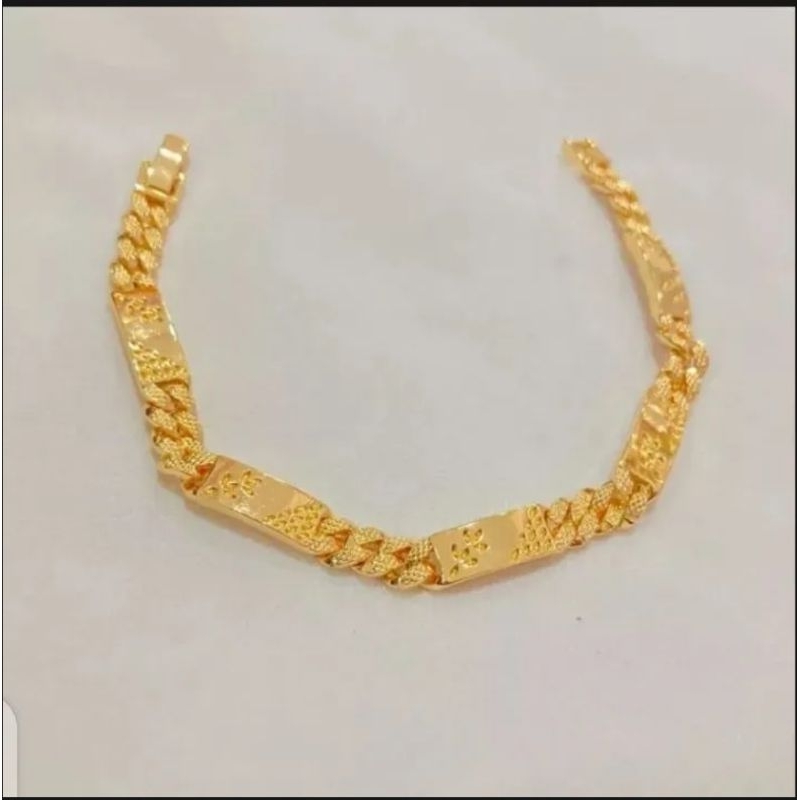 Gelang Tangan rantai Plat Gold  lapis mas 24k Cantik Paling diminati