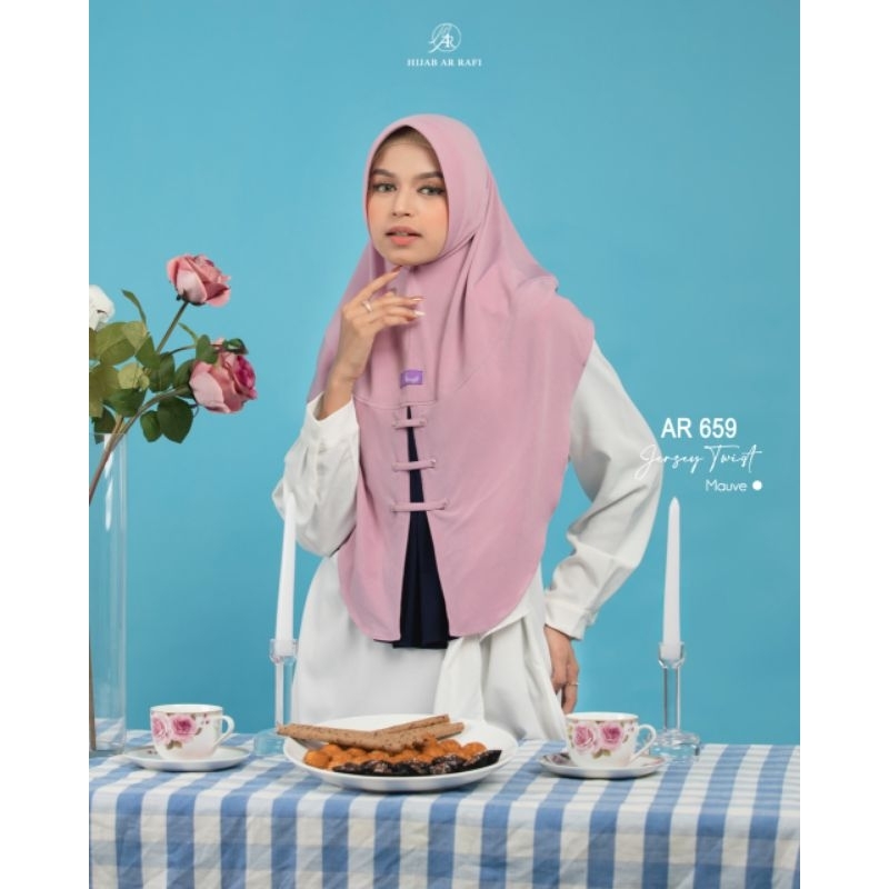 HIJAB ARRAFI AR 659 JILBAB BERGO KUDUNG TUDUNG KERUDUNG INSTAN POLOS SIMPEL SYARI MAUVE LIGHTMOCCA