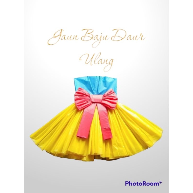 dress anak daur ulang / baju daur ulang plastik kresek / baju sampah daur ulang
