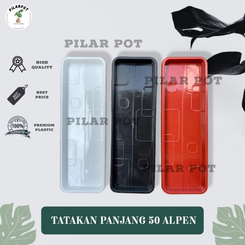 tatakan alas pot panjang alpen 50 PUTIH - TRAY PANJANG ALPEN 50 PUTIH