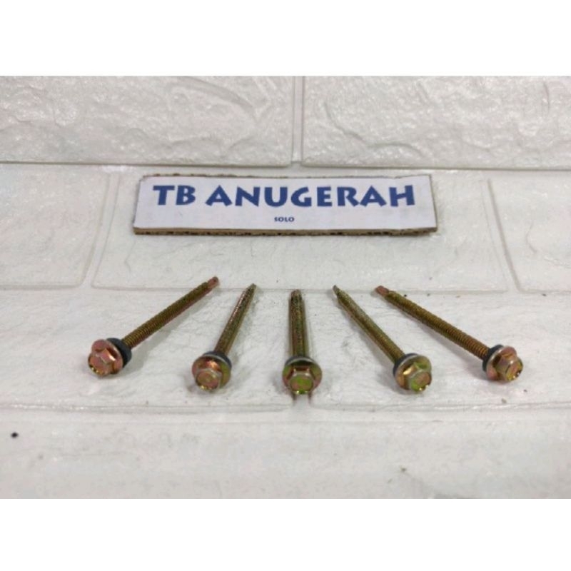 10 pcs Sekrup Roofing M5x70 (7cm) Moon Lion