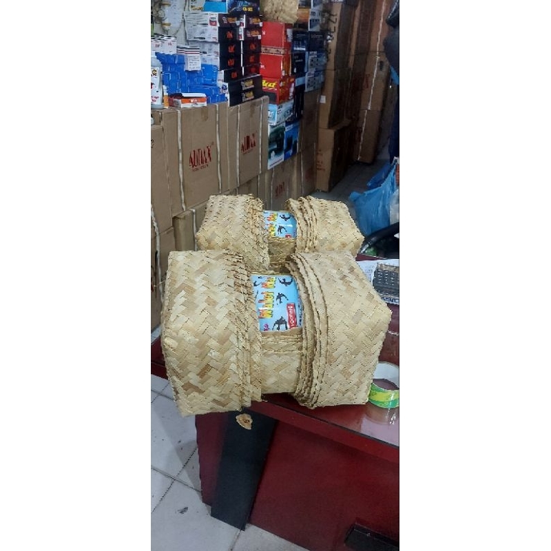 besek bakul/ besek pelapis sirip/ besek bakul ukuran 25x25/ besek bambu