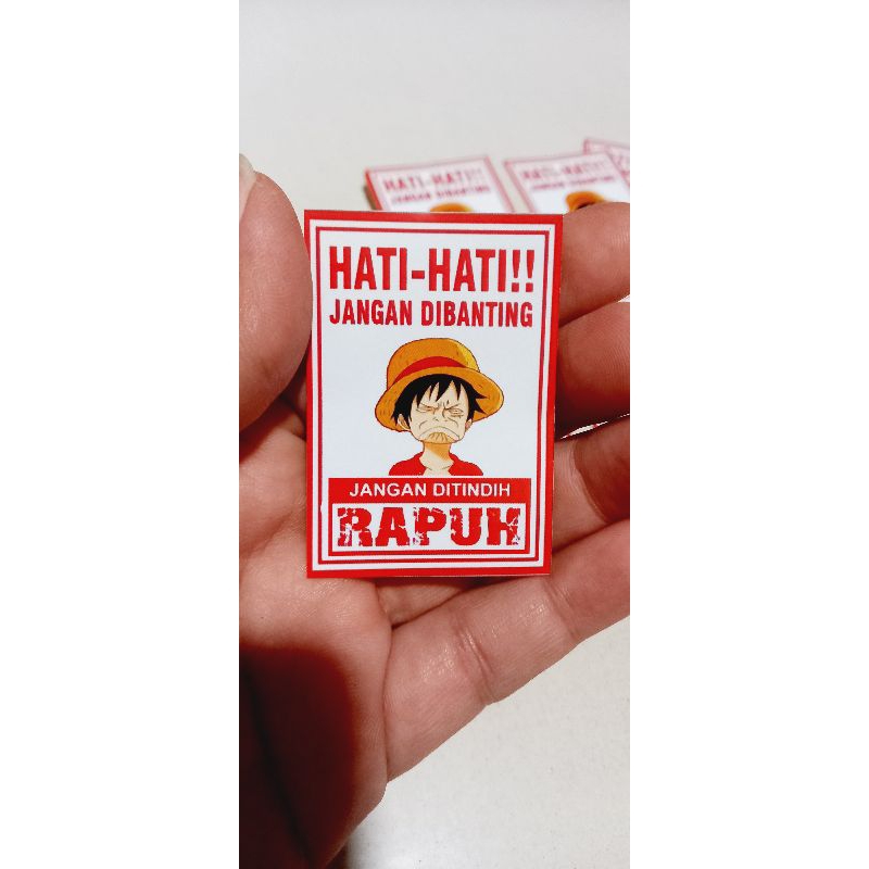 Label Sticker HATI-HATI 4 x 6 cm,  JANGAN DIBANTING, Jangan Ditindih, Rapuh