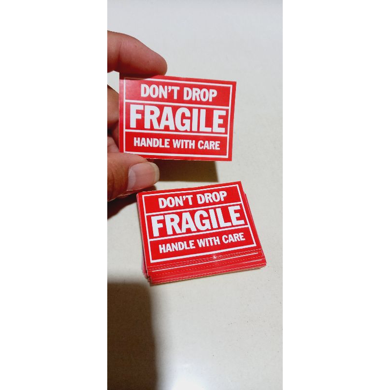 Label Sticker Don't Drop FRAGILE, 4 x 6 cm, HANDLE WITH CARE, Glossy, waterproof