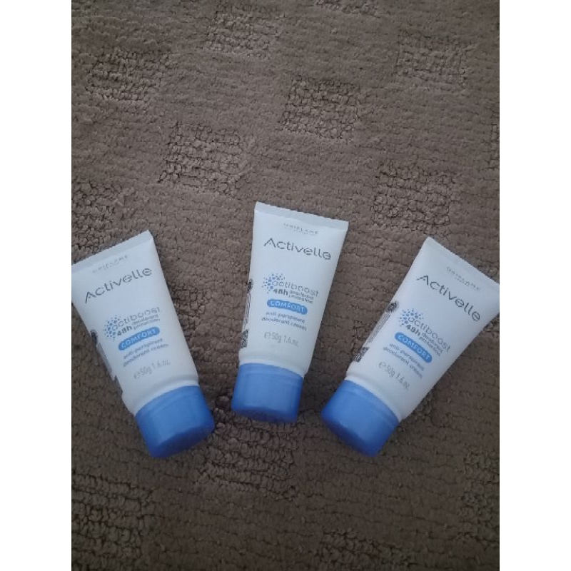 activelle Comfort Anti-perspirant Deodorant cream deodorant Oriflame deodoran cair warna biru