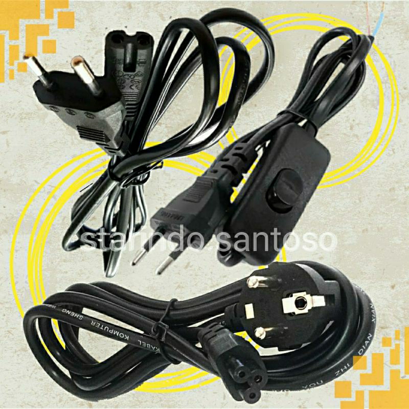 Berbagai kabel power 1,8m PC CPU printer laptop komputer magic com rice cooker 1,8 meter kabel buntung saklar on off angka 8