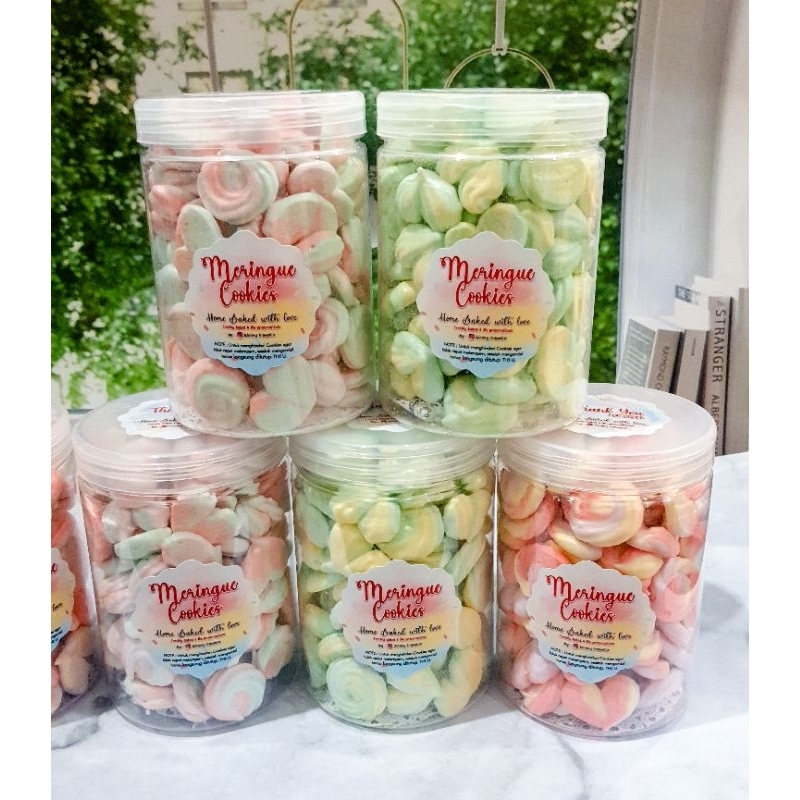 

Homebaked Meringue Cookies uk toples 650ml / kukis gula gula / gulali / kue busa