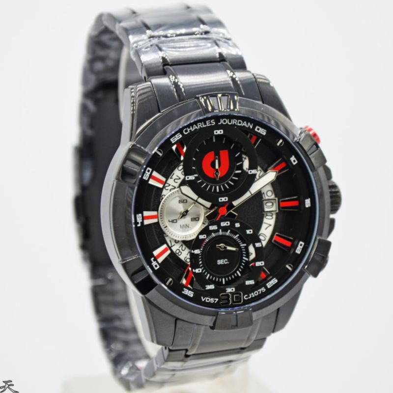 JAM TANGAN PRIA CHARLES JOURDA CJ1075-1731C CRONOGRAPH ORIGINAL STAINLESS STEEL