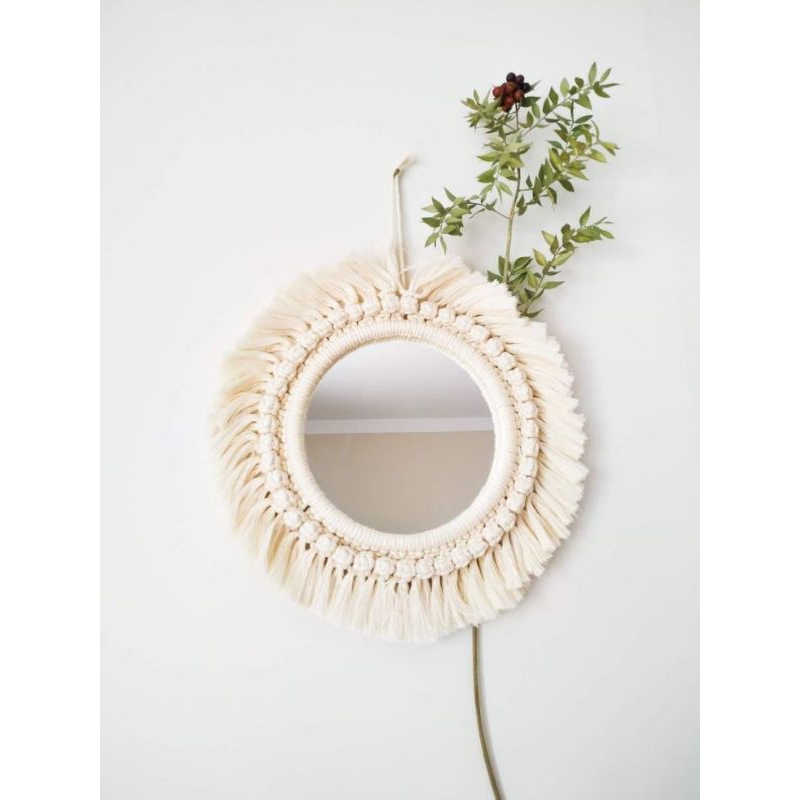 macrame mirror / macrame cermin bulat