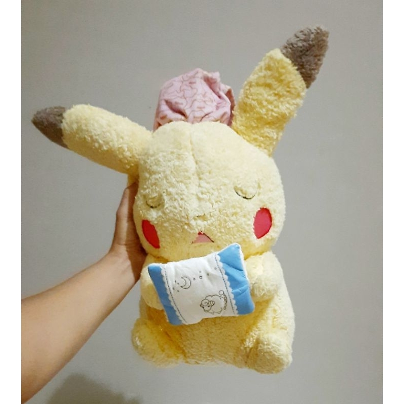 Boneka Pikachu Tidur Bulu Lembut Size Besar 45 Cm/ Boneka Pokemon