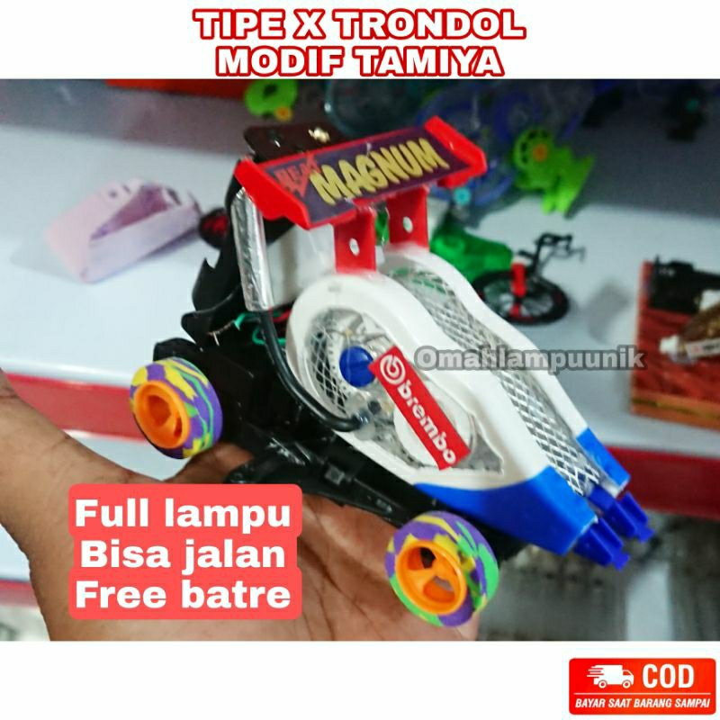 MAINAN TIPE X TRONDOL MODIF TAMIYA BISA JALAN FULL LAMPU LED/ TAMIYA TRONDOL MAINAN VIRAL