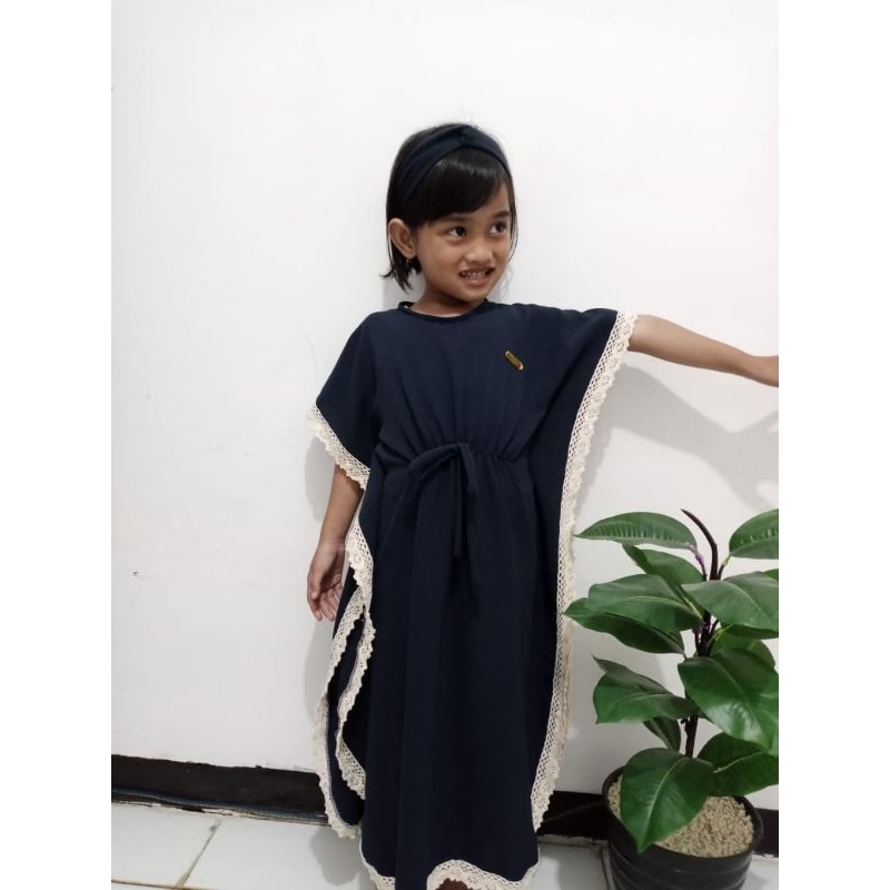 kaftan anak bahan rayon crinkle