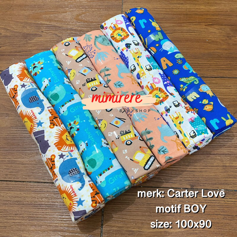 Bedong Carter Love Fun Dino Rainbow isi 6 ukuran 110x90cm dan 100 x 90 cm / Bedong Selimut Rainbow Bayi