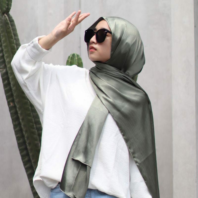 Pashmina silk satin texure garis | pashmina silk Malay satin Crincle silk | Malay silk luxury Shawl