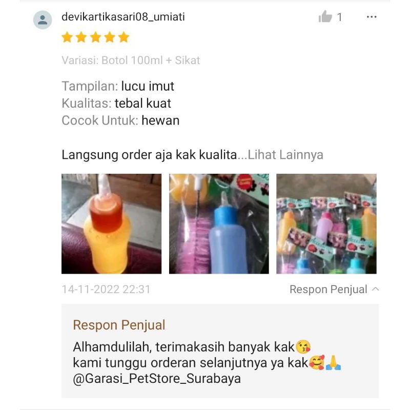 GPSS- Botol Dot Susu Kucing Anjing Kelinci Musang 100ml Botol Dot Anjing Dot Kucing Bayi Dot Botol Minum Hamster Botol Susu Hamster Botol Susu Anjing Botol Dot Hewan