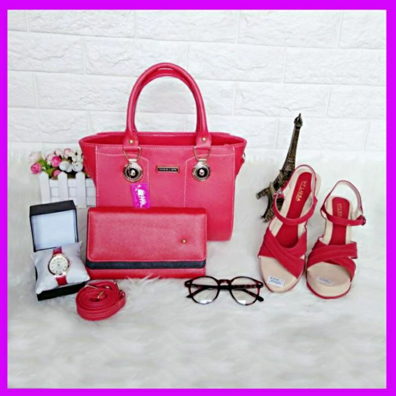 Tas queen combi wedges tas paket 5in1 untuk seserahan lamaran pernikahan paket hantaran wanita