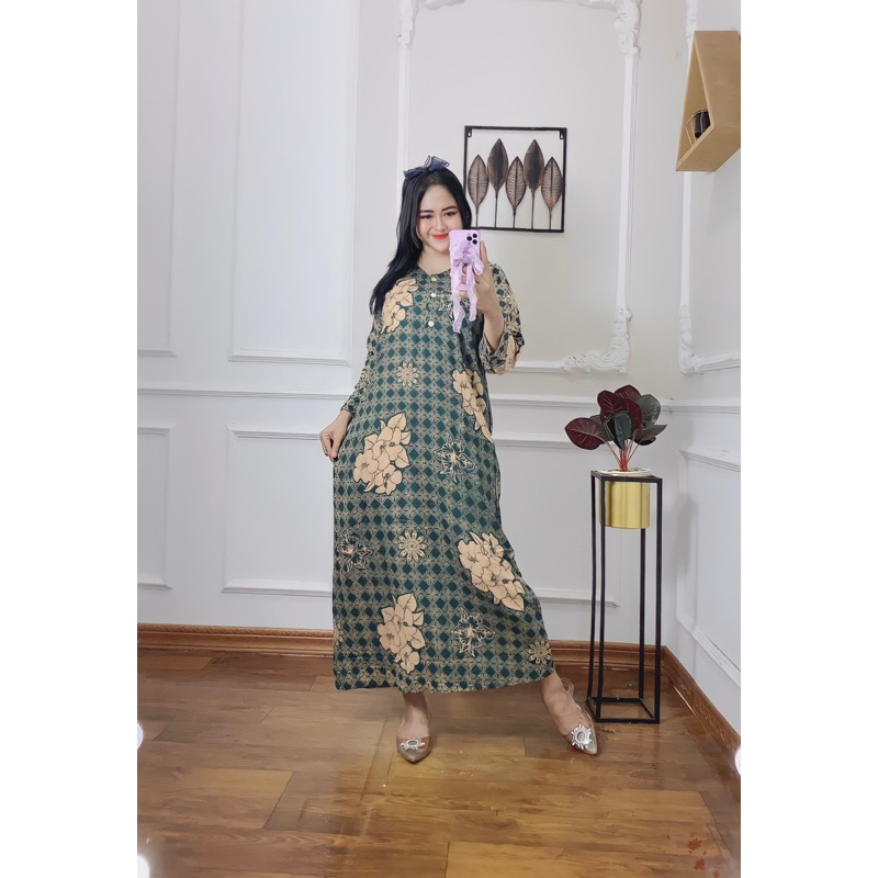 Batik Rinatex - Paket Bundling Longdress Cabutan 100rb Dapat 3pcs - Longdress Batik Sablon Busui Friendly