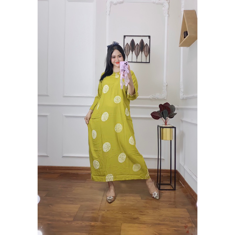 Batik Rinatex - Paket Bundling Longdress Cabutan 100rb Dapat 3pcs - Longdress Batik Sablon Busui Friendly