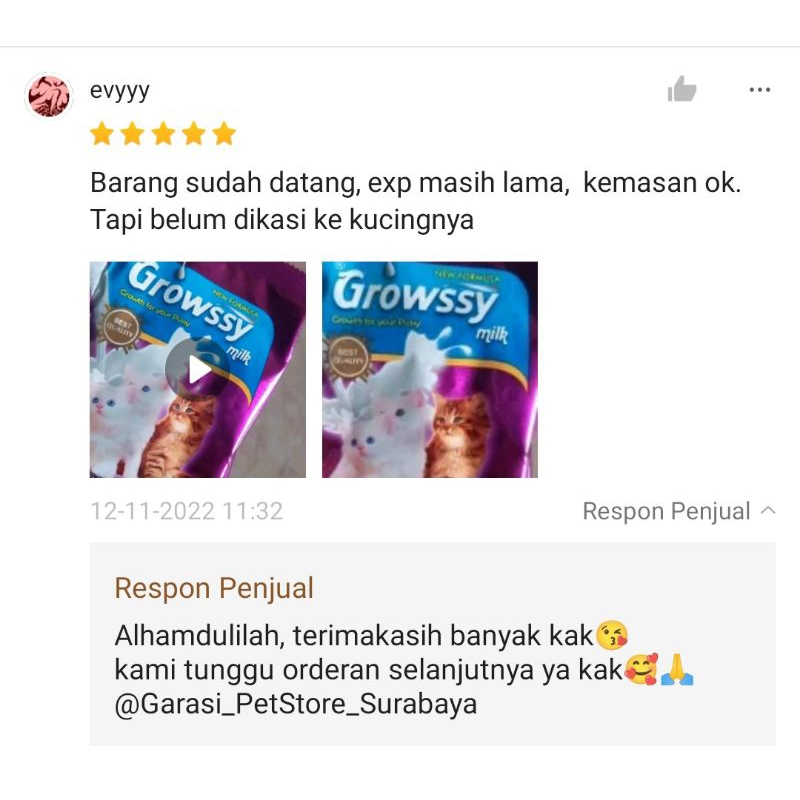 GPSS- Susu Kucing Growssy 20gr Pengganti Susu Induk Kitten Adult Cat Susu Kucing Susu Anak Kucing Susu Anjing Susu Kelinci Susu Kitten Susu Ternak Susu Hewan Susu Growssy Susu Growsy Botol Dot Kucing Botol Dot Kelinci