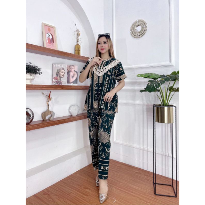 TERLARIS SETELAN RENDA/ ARABIAN/SETELAN RENDA CELANA PANJANG/FASHION WANITA/ PIYAMA