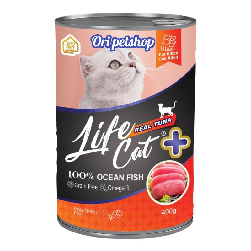 Life Cat Plus Can Adult Real Tuna Makanan Kucing Kaleng 400gr