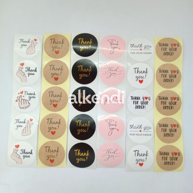 [50 pcs] STIKER TERIMAKASIH big | THANK YOU - MIX RANDOM - DIAMETER 3,8 CM