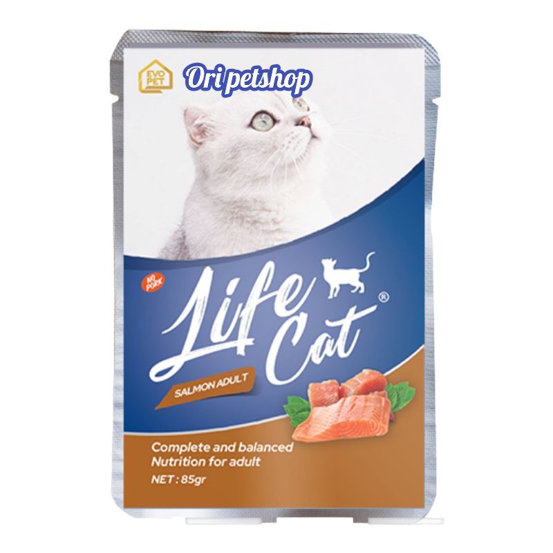 Life Cat Sachet Adult Salmon Makanan Basah Kucing 85g